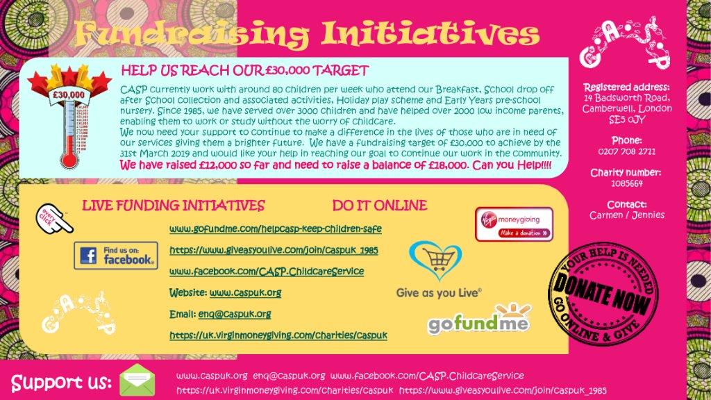 Fundraising activities at CASP